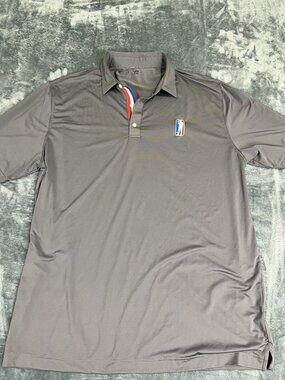 NBA Golf Mens Gray Polo Shirt Short Sleeve XXL